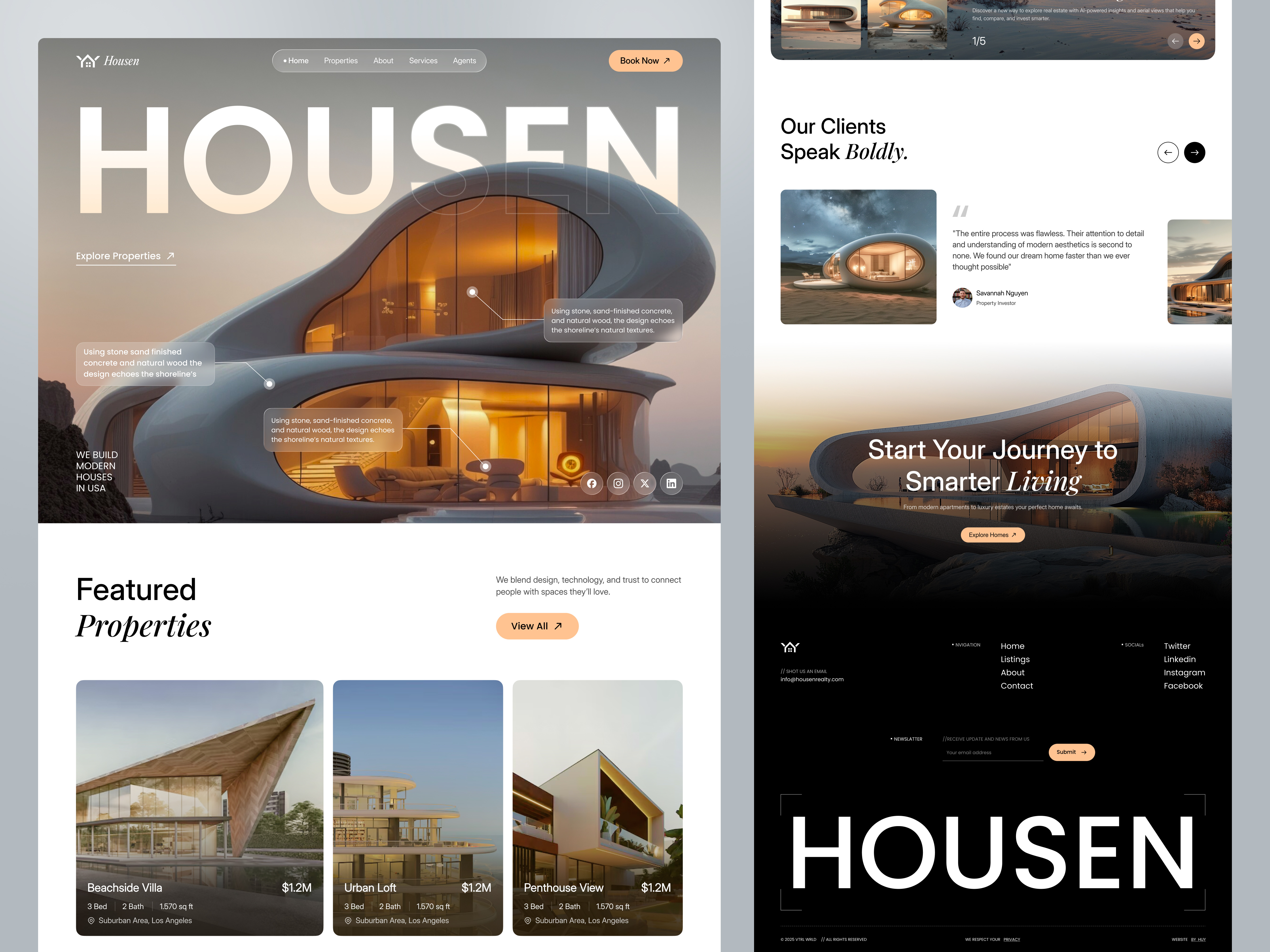 Example of Housen | Real Estate Website UI