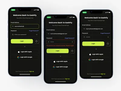 🔐 Login Screens UI Design app application apps buttons create account dark mode design error inputs mobile onboarding registration sign in ui ux