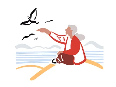 Birds of Calm character design design illustration product ui vector webdesign