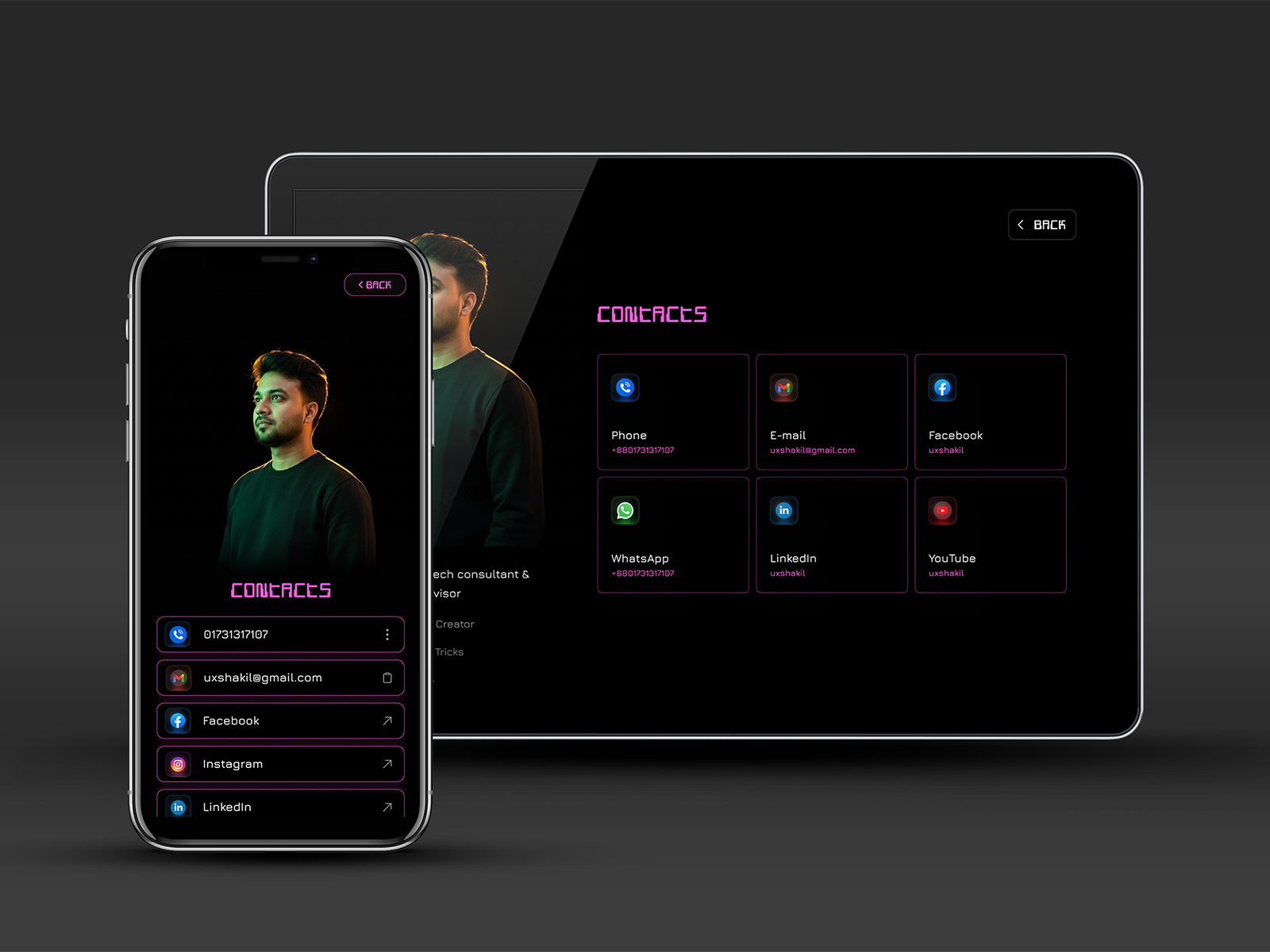 Linktree Style Profile – Modern Bio Link Website & App app ui design link trre ui design linktree modern web ui ui uiux ux design uxshakil