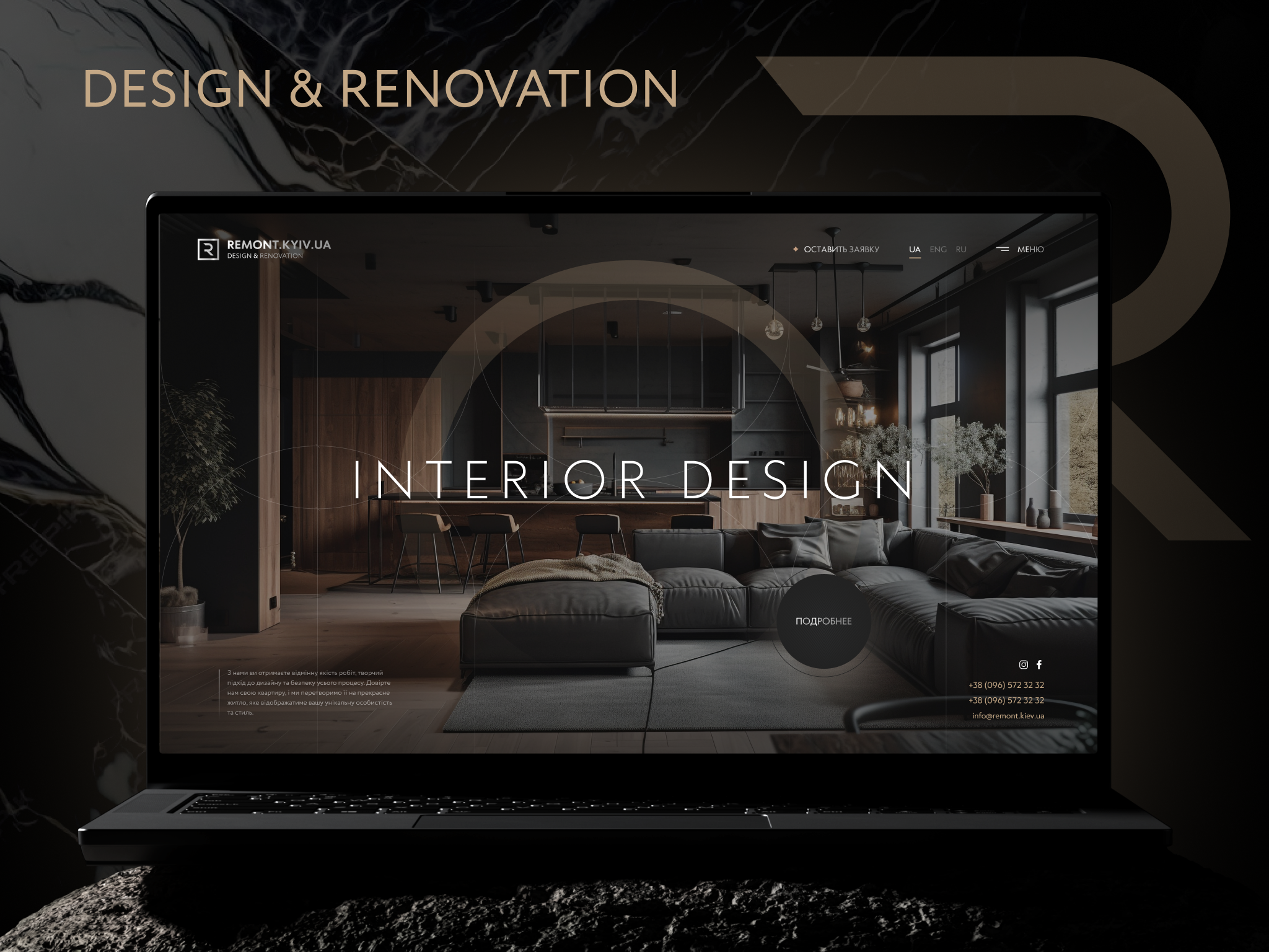 Interior Design & Construction Company Website architecture building concept construction design minimal premiumdesign renovation ui ux web web design webdesign