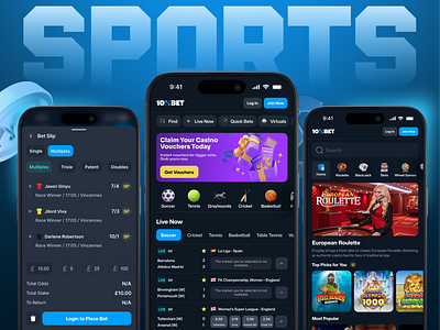 Sports bet betslip casino clean ui game game banner game ui gaming igaming mobile app mobile casino mobile game simple ui sport banner sport icons sport team sport ui sports ui ux web3