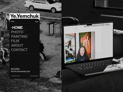 Yelena Yemchuk Menu design fashion menu photographer ui