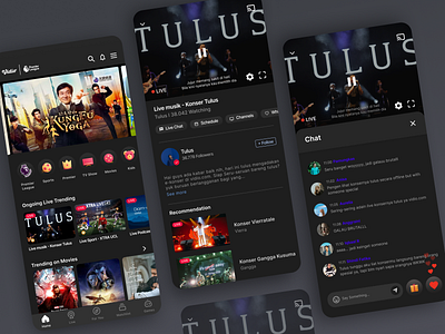 Redesign Live Streaming (live music) on App Vidio app ui ui design ux
