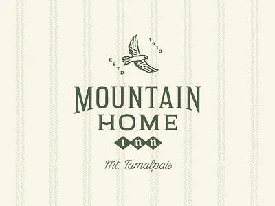 Mountain Home Inn Logo Concept alpine bird brand design branding design graphic design hawk hotel hotel branding illustration inn lettering logo mountain restaurant ui vector vintage