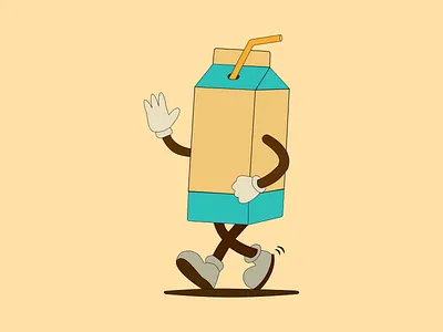Box Milk Mascot - Retro Illustration graphic design illustration retro illustration vector visual design