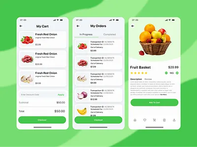 GroMart : Order Food - Food Delivery Apps branding ui