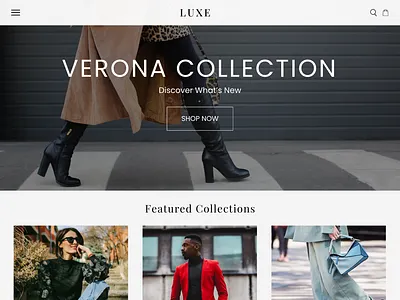 LUXE: Luxury Fashion E-Commerce branding clean design clothing brand ecommerce editorial design fashion figma design hero section high fashion homepage lifestyle brand luxury brand minimal design modern design online store product grid ui design uiux web design website