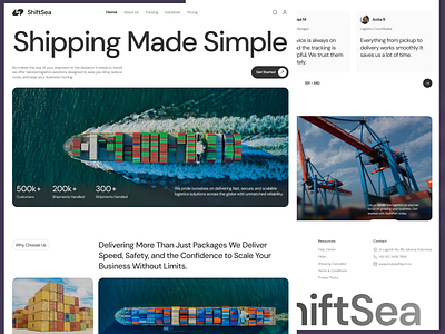 🚢 ShiftSea – Cargo Shipping Company Website Design ai agents ai agents landing page app awyes branding cargo shipping ui design freight forwarding graphic design illustration logistics website logo maritime transport nexila shipping dashboard supply chain design transport landing page ui vector