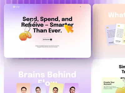 Lupay - Fintech Website Design banking banking saas banking website bold colorful digital bank finance fintech ui fintech website design gradient homepagedesign landing page design online payment payment payment system saas landing page saas website uiuxdesign web design website design