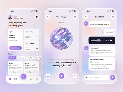 AI Chatbot Mobile App ai ai app ai chat assistant ai chat generator ai mobile app aiassistant aichatbot app design chat bot dribbble mobile app mobile app design mobileapp uiux