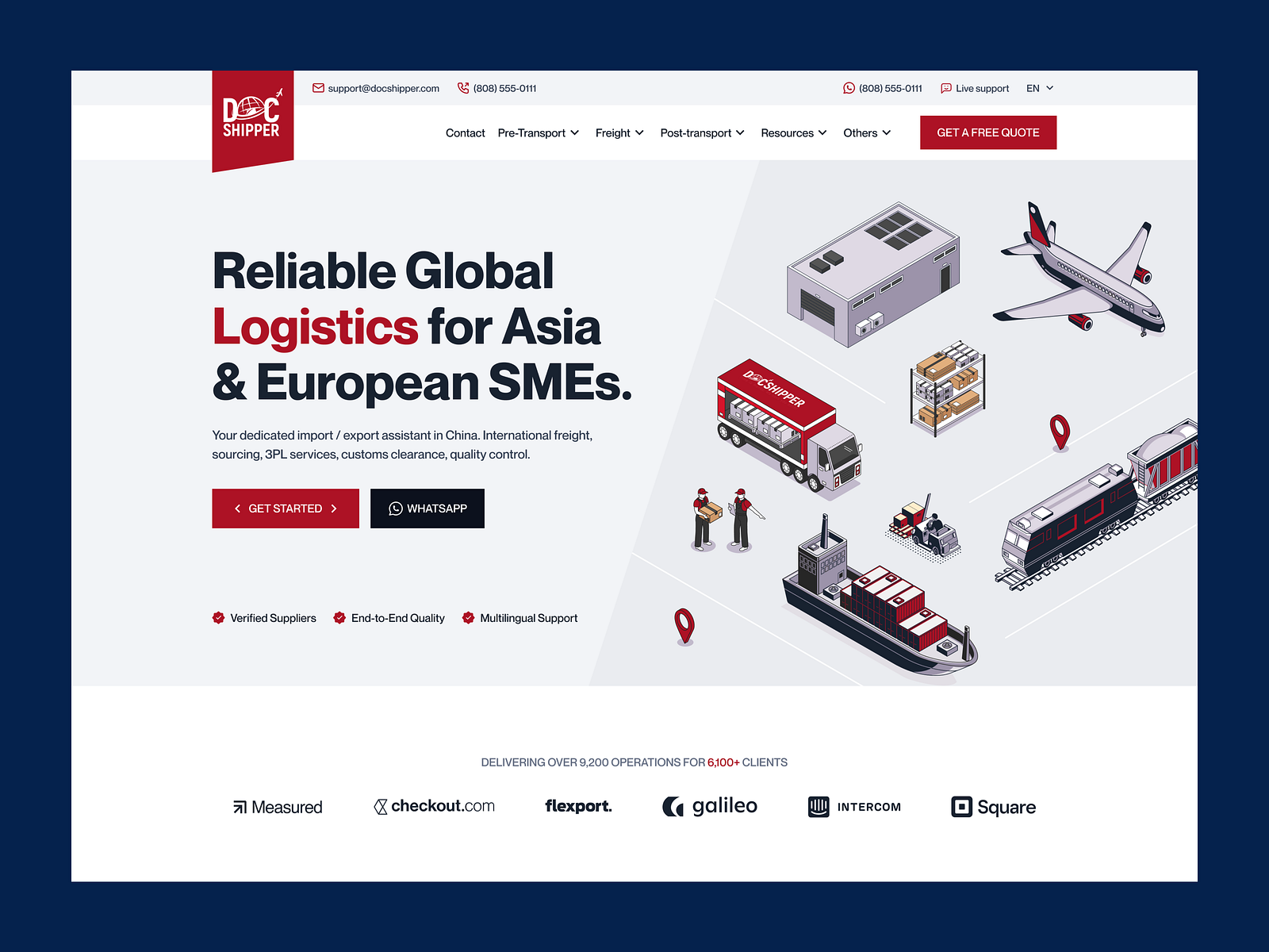 Logistics Website Design for Global Freight & Shipping Service by ...