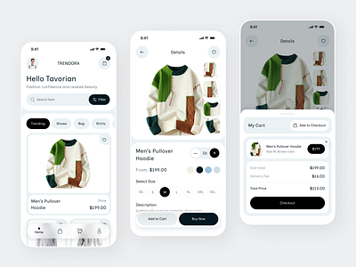 Winter Fashion E-Commerce App Design app developer app ui design clothing store app e commerce fashion app ui hoodie design ios app designer minimal design mobile mobile app shopping app ui ux designer uiux winter fashion