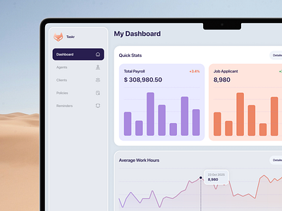 SaaS - HR Dashboard Design dashboard design hr hr dashboard hr dashboard design interface saas saas dasboard web app web design web3
