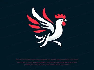 Minimal & Bold Rooster Logo brand identity design brand logo branding design food food logo graphic design logo logos minimal rooster restaurant restaurant logo rooster rooster design rooster logo roosters roosters design