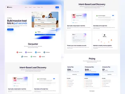 B2B SaaS Lead Generation Website Design – Marketing Page UIUX interface product service startup ui ux web
