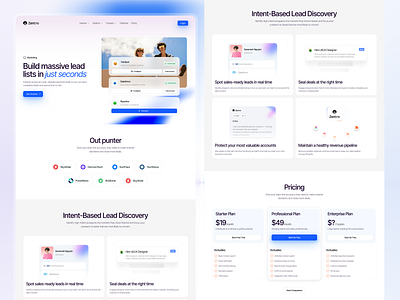B2B SaaS Lead Generation Website Design – Marketing Page UIUX interface product service startup ui ux web