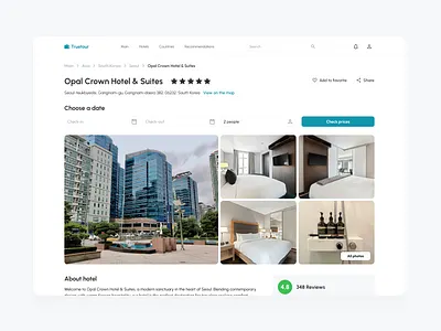 Hotel page on website hotel hotelpage travel ui uiux webdesign webpage website