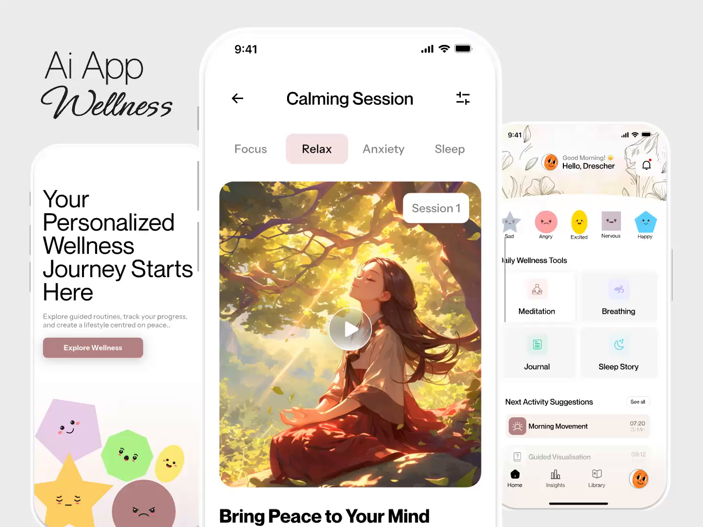 Example of Ai wellness app design