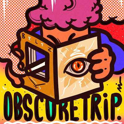 "Obscure Trip" art branding catroon color pencil comic cover design draw dream illustration music popart water ink
