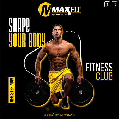 MAXFIT Health & Fitness Club design animation branding design graphic design illustration logo marketing motion graphics web design