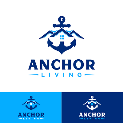 Logo for Real Estate Company. anchor logo home logo house logo real estate realtor