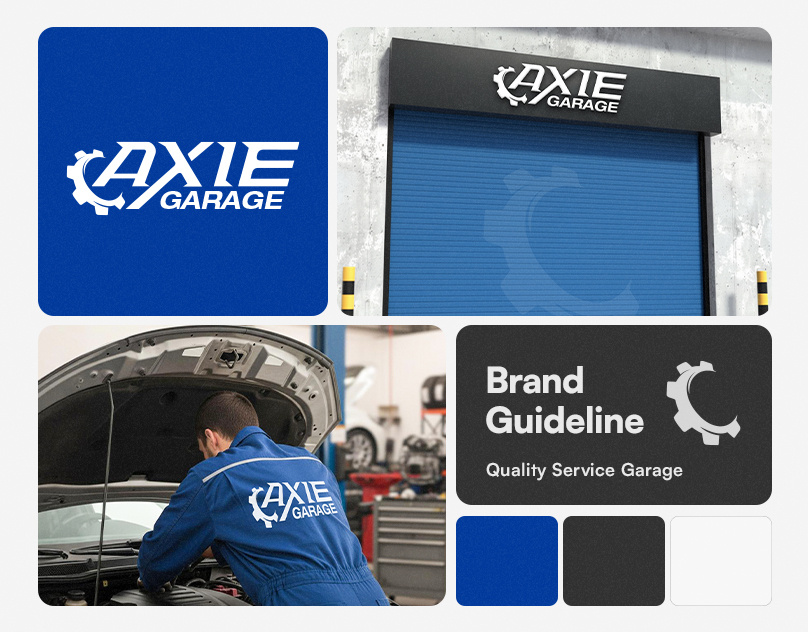 Brand Identity & Logo Design for Axie Garage brand guide brand guidelines brand identity brand identity design branding business branding business logo corporate logo creative logo garage logo branding logo design logo motion logo presentation minimal logo selflance vector logo