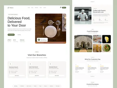 Minimal & Modern Restaurant Landing Page chef section food app food delivery landing page photography gallery product showcase responsive design restaurant ui ui ux web design