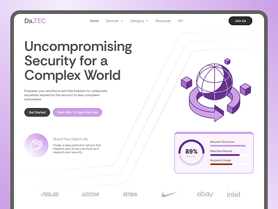 Data Security Landing Page Concept best web uiux data security uiux data security web ui figma ui design figma ui designer saas data security uiux saas landing page saas uiux designer saas ux designer saas web uiux saas website design saas website uiux web ui web ux webiste design website uiux design