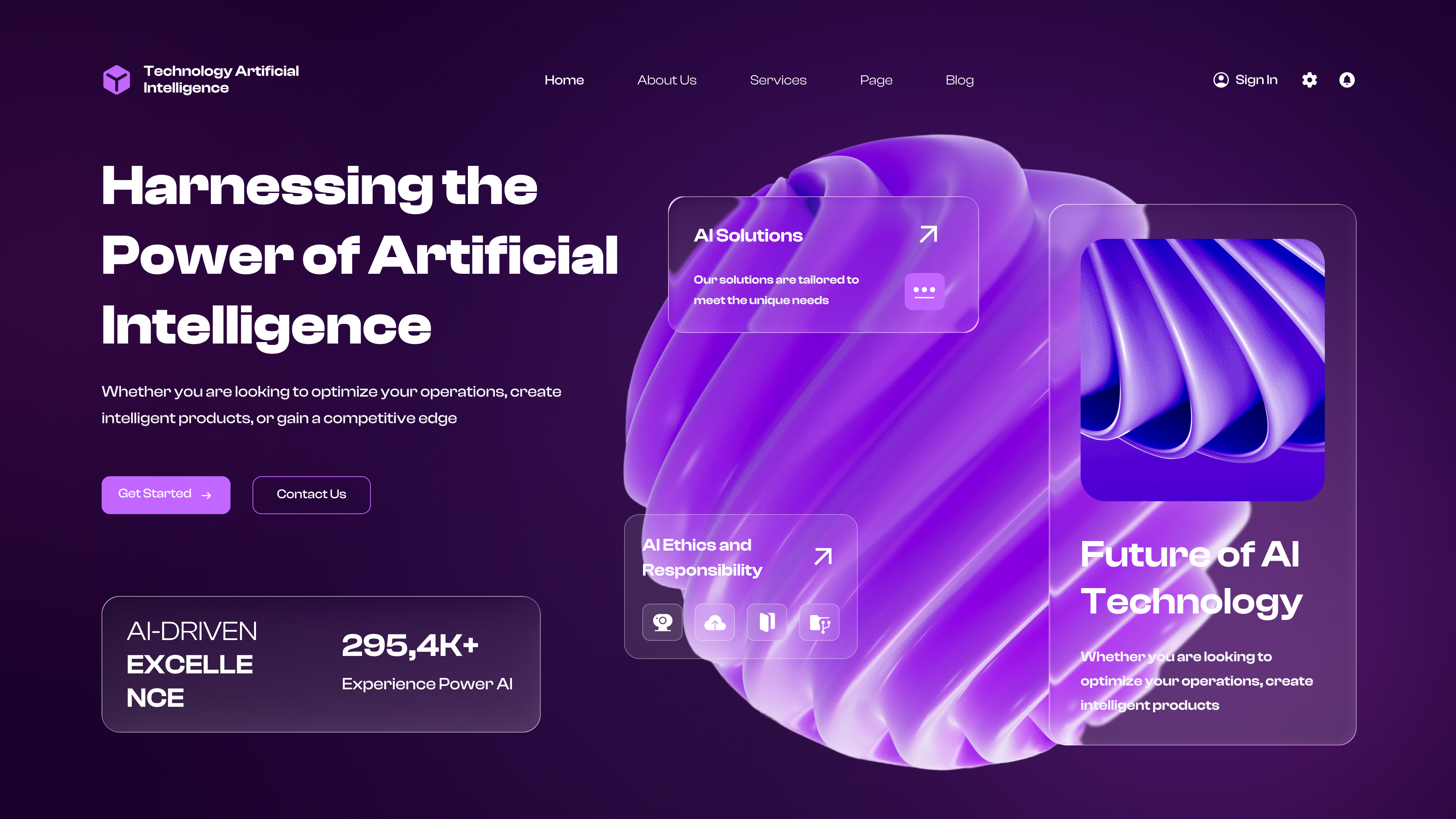 Example of Landing Page UI Design 