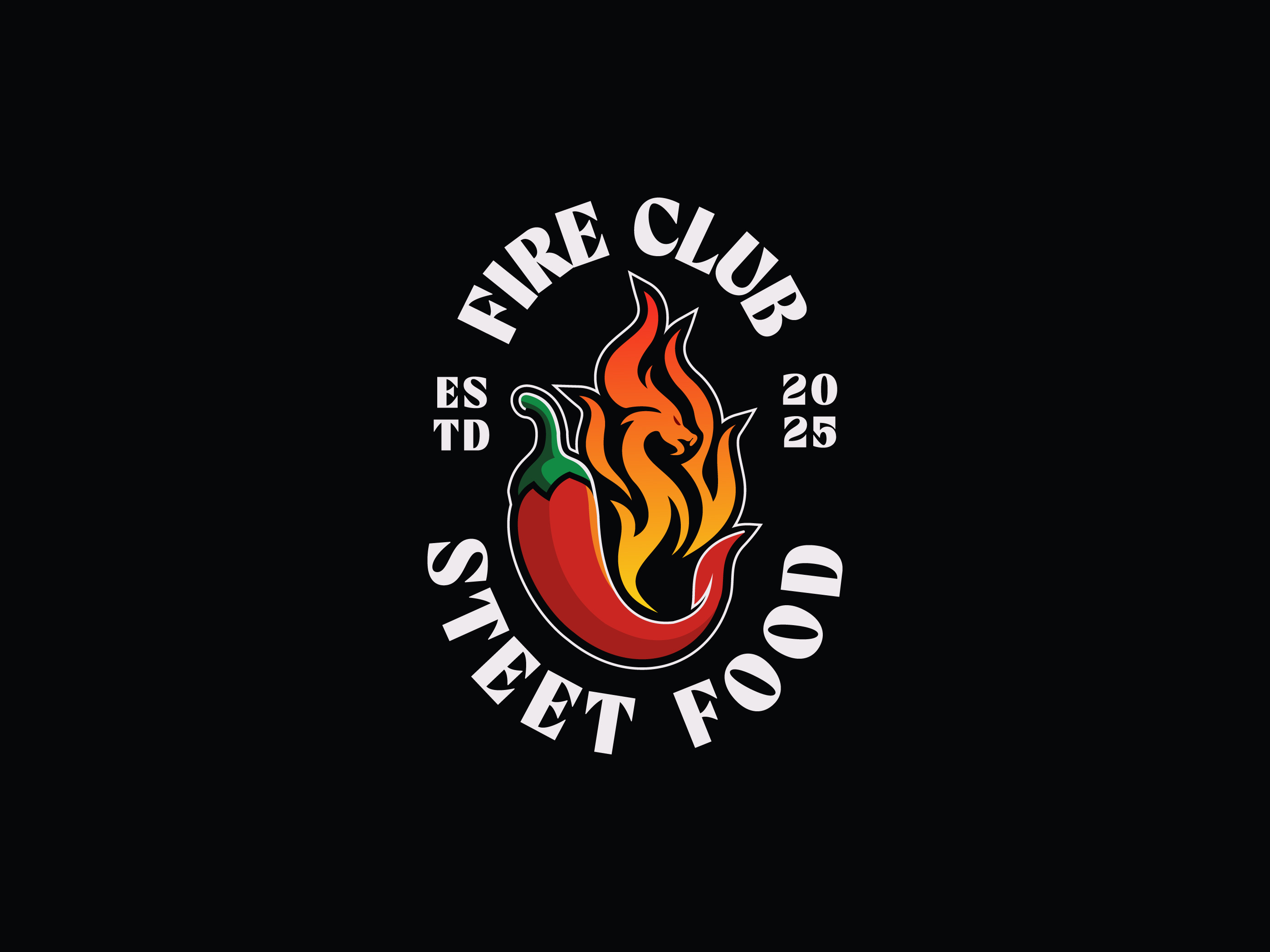 Fire Club Street Food – Modern Restaurant Logo & Food Branding bbq logo branding chili logo chili pepper logo creative logo fast food branding flame grill logo lion logo creator logo design logo designer modern identity designer modern logo modern restaurant logo pepper restaurant logo spicy street brand logo street food logo