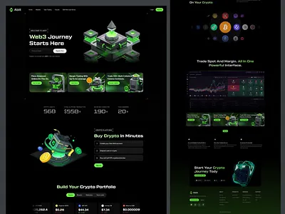 Crypto Landing Page bitcoin blockchain buy crypto landing page crypto trading cryptocurrency ethereum investment landing market sell stocks uidesign uiux uxdesign web design