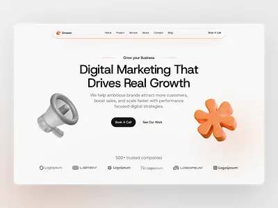 Web Hero Section UI animation design interface marketing product service startup ui ux web