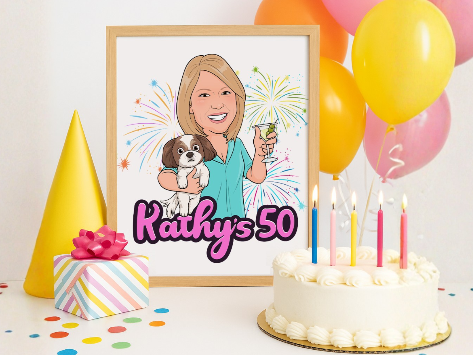 Example of Custom Birthday Gift Cartoon Portrait