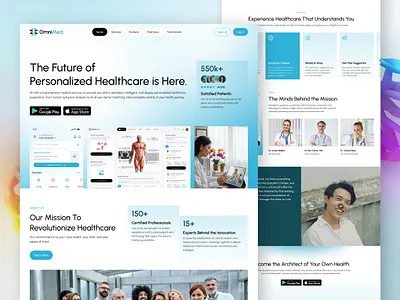 AI HealthTech All-In-One Product Landing Page ai suggested doctor design doctor app doctor appointment doctor match healthtech landing page medical medicine online doctor prescription scan app product design product website radiyal saas landing page ui ui design web design web ui design website design
