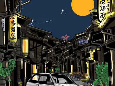 ZENITH OF THE ALLEY!! branding car design illustration illustrator indonesia japan vibes jdm jdm life jdm vibes moonight retro vehicle starlet gt turbo vector vintage car