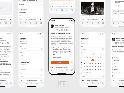 Responsive Article Editor ✦ Mobile Design adaptive design article editor calendar live editing minimal design text editor web