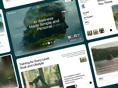 AI-Powered Wellness Website — Personalized UI/UX Case Study digital health landing landing page landing page design mental health mental health app mindfulness app minimal ui responsive web design saas wellness ui user centric design web design website website design wellness dashboard wellness website