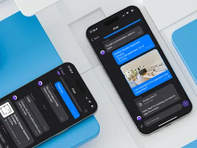 In-App Chat UI for a PropTech iOS Application app design chat communication dark mode input ios message bubbles messages messaging minimal design proptech real estate tech