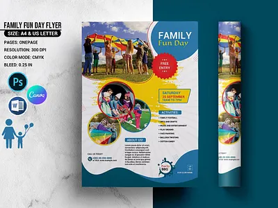 Family Fun Day Flyer Template amily fun day colorful flyer community event event promotion family activities family celebration family event flyer festival flyer fun day flyer fun flyer template kids event flyer park event flyer printable flyer school event flyer weekend event
