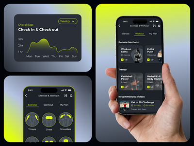 Gym, Fitness and Wellness Mobile App app design fitness gym mobile nutrition tracker tracking ui ux wellness workout