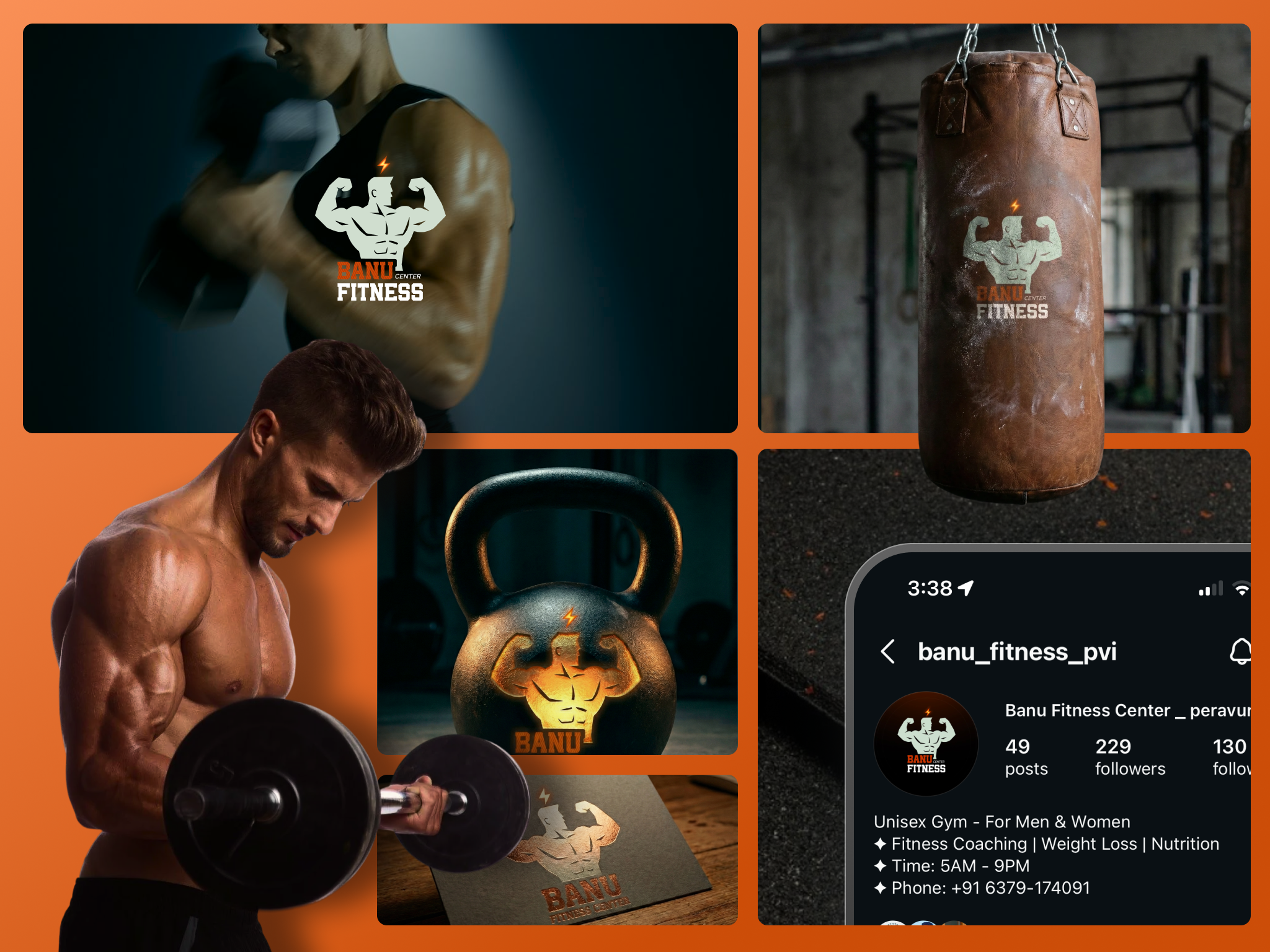 Banu Gym - Logo Design design graphic design gym logo logo marketing minimal