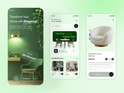 Modern Furniture Shopping App – UI concept app app design app interface application ui dacoration e commerce furniture app home dacoration mobile mobile app mobile ui modern app ui popular product design product page retail ui design ui ux