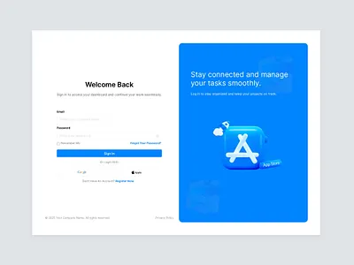 Login page/Sign in Page agency website app branding cleandesign corporate design figma graphic design illustration landing page login in logo modern new sing in ui