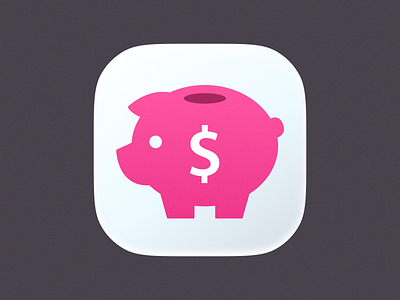 Piggy animal app icon appicon brand branding budgeting dollar finance icon illustration ios logo logo design mark money pig piggy saving symbol ui