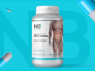 Packaging NB1 gut supplements health label packiging