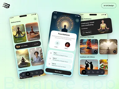 Mindfulness & Meditation UI health app logo meditation meditation ui mental wellness mentalhealth mindfulness mindfulness app wallet app wellness