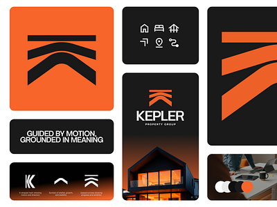 Kepler Property Group Branding branding development graphic design guidelines illustration logo logotype mark modern property symbol