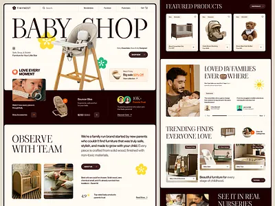 Tinynest - Baby Shop Landing Page baby care website baby ecommerce baby essential website baby furniture baby products baby products ecommerce baby shop website baby shop website landing baby store ecommerce infant care landing page landingpage toy store ui web design webdesign website website design website designer