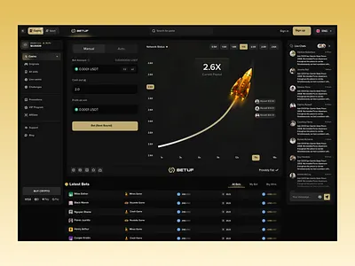 Casino Website | Crash Game aviator game casino casino crash casino game casino website crash crypto casino game game interface game ui gaming igaming online casino original game rocket slot template ui uiux website